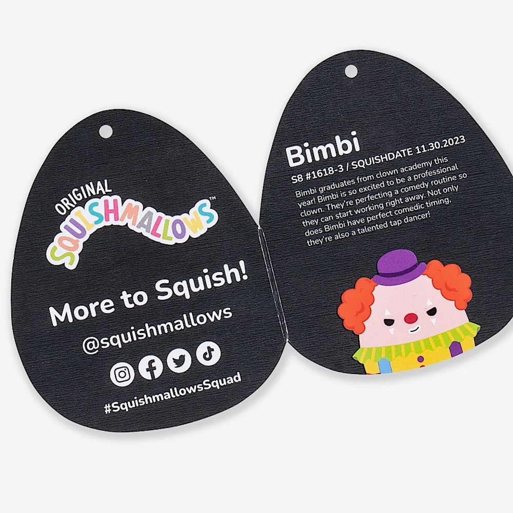 Squishmallow Select Series - Bimbi the Clown BNWT 8” - Picture 7 of 8